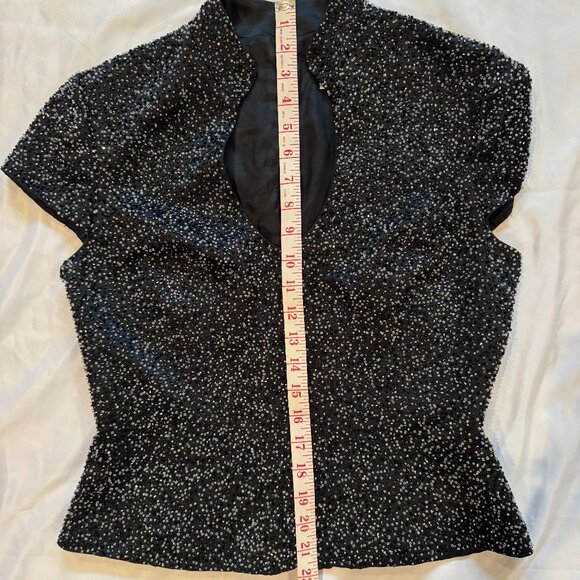 Zola Evening Beaded Top Black Women Size 8 - Picture 7 of 7